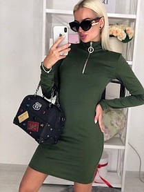 Жіноче плаття французький трикотаж 42-44,46-48 червоний, хакі