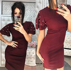 Жіноче плаття креп дайвінг 48-50,50-52 зелений, синій,бордо,