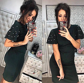 Жіноче плаття креп-дайвінг 48-50,50-52 зелений, синій,бордо