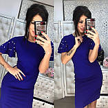 Жіноче плаття креп дайвінг 48-50,50-52 зелений, синій,бордо,, фото 3