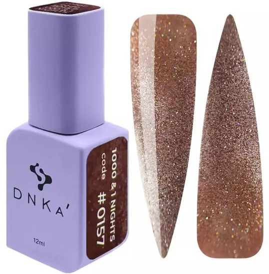 Гель-лак DNKa Gel Polish 1000&1 Night №0157 котяче око світловідбиваюче карамельне 12 мл