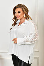 Жіноча однотонна блузка софт батал, фото 5