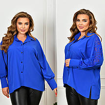 Жіноча однотонна блузка софт батал, фото 4