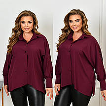 Жіноча однотонна блузка софт батал, фото 3