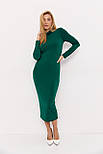 Жіноче плаття міді під горло — зелений колір, S (є розміри), фото 5