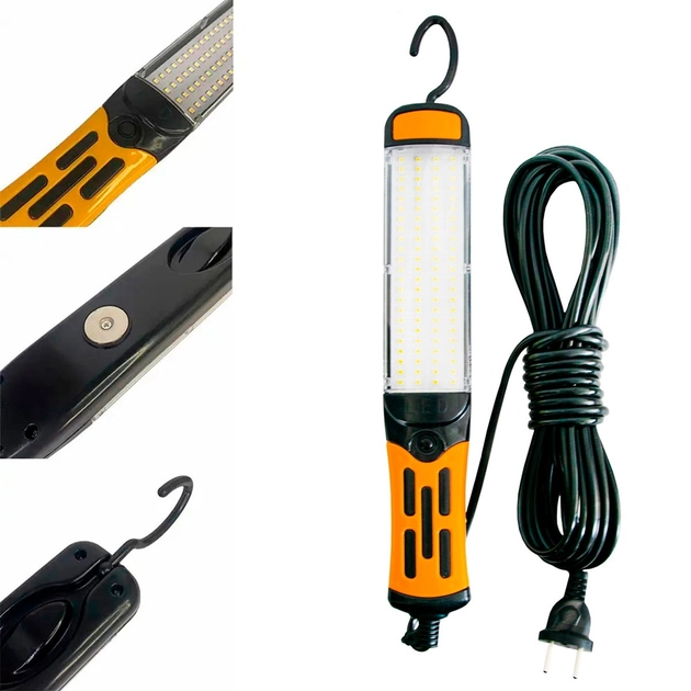 Ліхтар-переноска світильник X909 ULTA LED 9м 96LED 20 Вт від мережі лампа з гачком