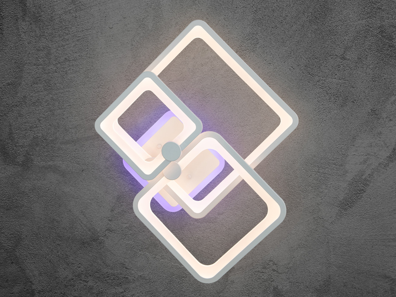 Світлодіодна люстра квадратами в дитячу, колір білий, 70 W на 10 м2 8208-3WH-LS