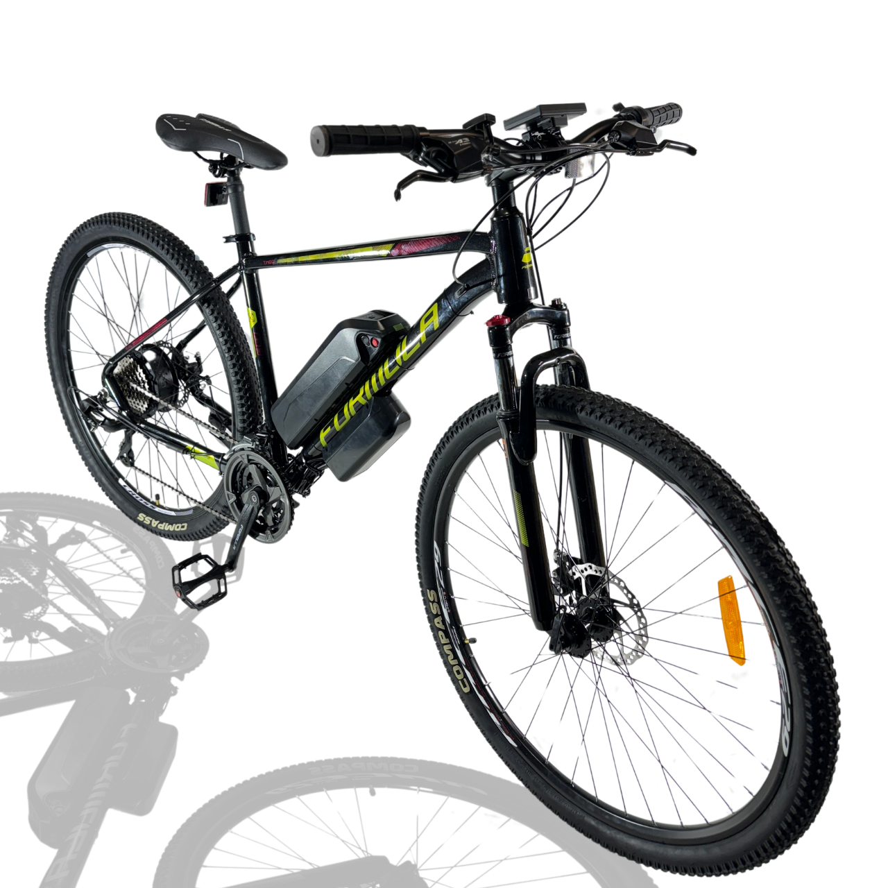 Велосипед сталь AL 29" Formula THOR DD CS рама-21" черно-зеленый 500w 48v 12ah з дисплеем LSD-3 кассета черно-зеленый  2025