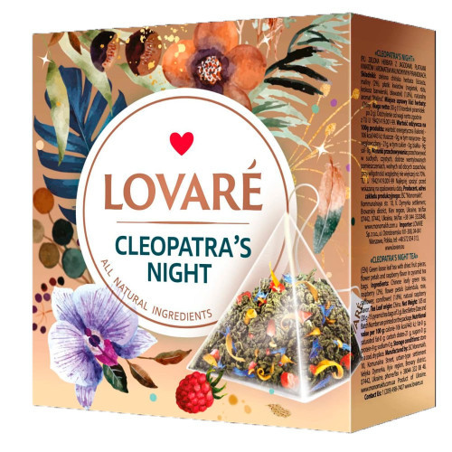 Чай в пірамідках TM Lovare "Cleopatras Night" пакетований 15*2г