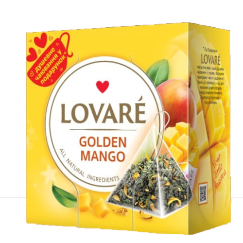 Чай в пірамідках TM Lovare "Golden Mango" пакетований 15*2г