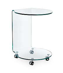 Журнальний столик зі скла на колесах Iride To Vt