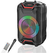 Колонка музична з дротовим мікрофоном та пультом ZQS8128, фото 5