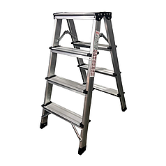 Стрем'янка двостороння GTM KMH1204 алюмінієва, 4 сходинки, висота 780 мм (KMH1204)