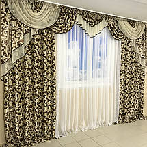 Штори в зал спальню готові №243 3,5 м шоколад, фото 3