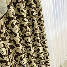 Штори в зал спальню готові №243 3,5 м шоколад, фото 5