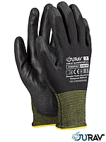 Рукавички робочі JURAV поліуретан чорні розмір 9 Timipoli