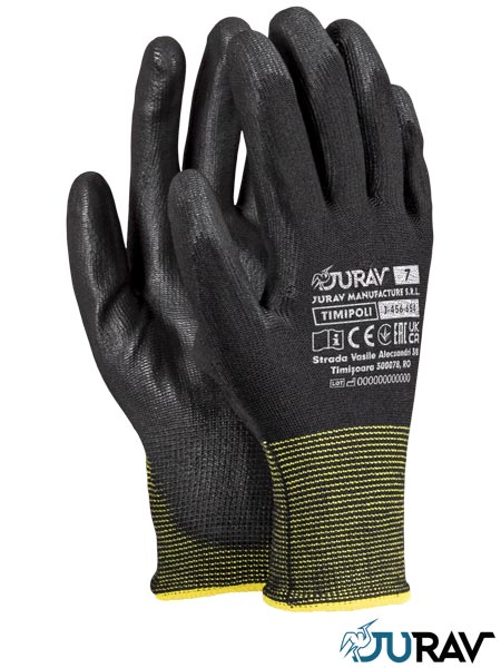 Рукавички робочі JURAV поліуретан чорн розмір 10 Тіміполі Польша - фото 1 - id-p2461517857