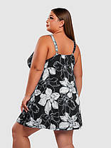 Купальник танкіні із закритою спиною та шортами Fuba 25117-2 чорний-білий 52 54 56 58 60 розмір, фото 2