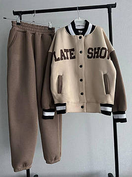 К-м Бомбер на флісі беж/мокко