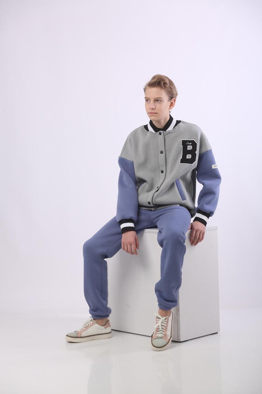 К-м Бомбер на флісі сіро-блатикний, фото 1