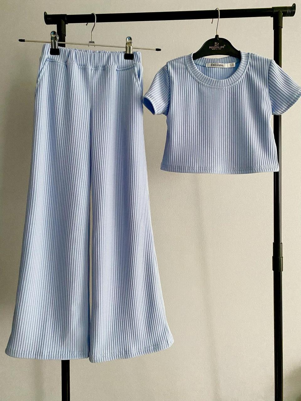 К-м рубчик блакитний "Палаццо+топ", фото 1