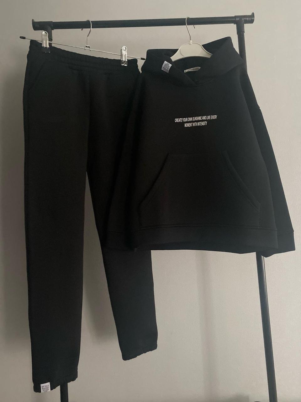 Костюм тринитка на флісі "Чорний", фото 1