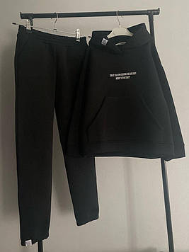 Костюм тринитка на флісі "Чорний"