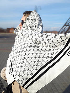 ПАЛАНТИН ШАРФ, ХУСТКА Gucci ЖЕНСЬКИЙ ШАРФ Гуччі чорно-білий