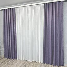 Готові штори однотонні Мікровелюр лаванда, фото 3