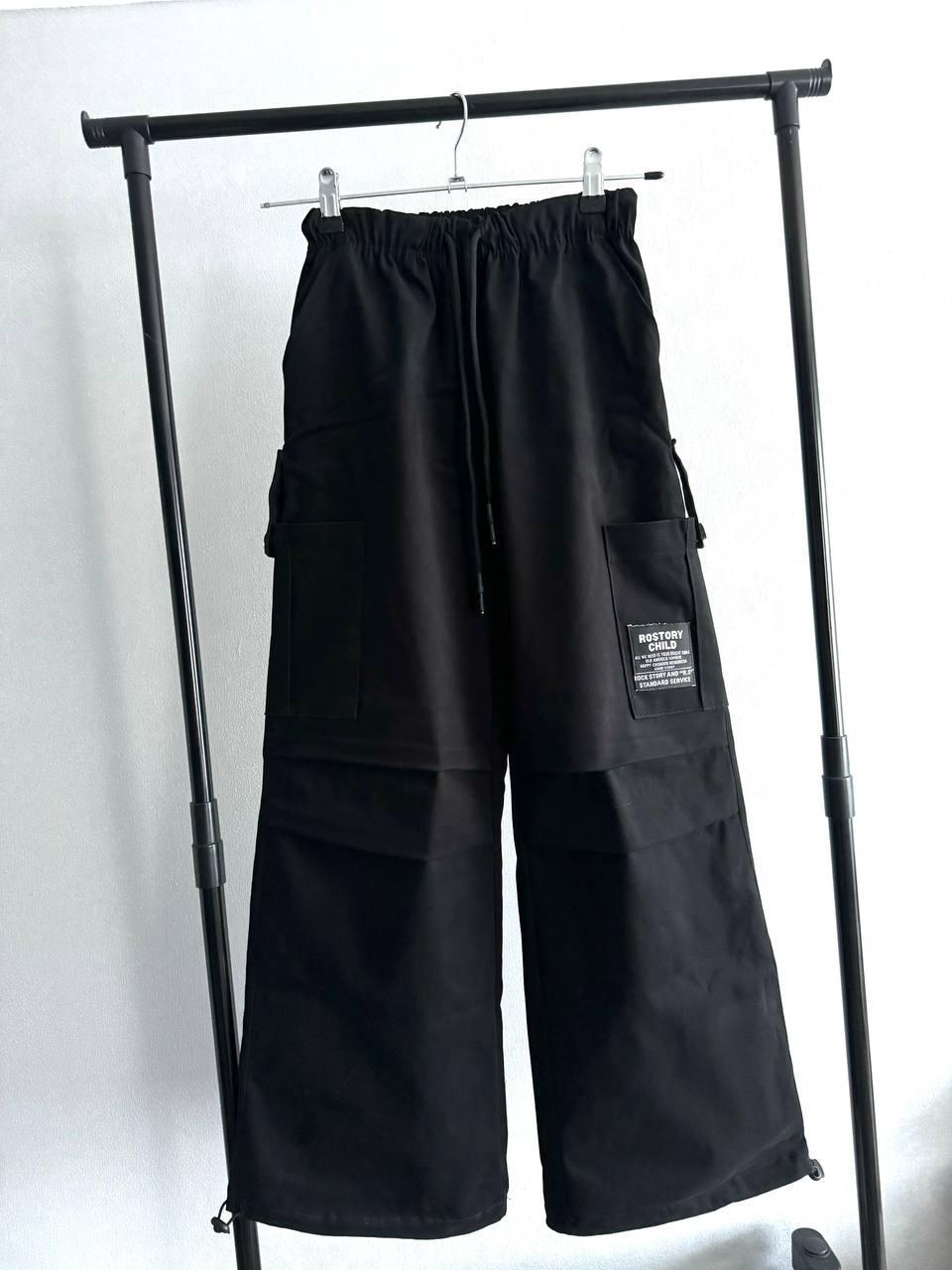 КАРГО ЧОРНІ З ЗАЩІПАМИ, фото 1