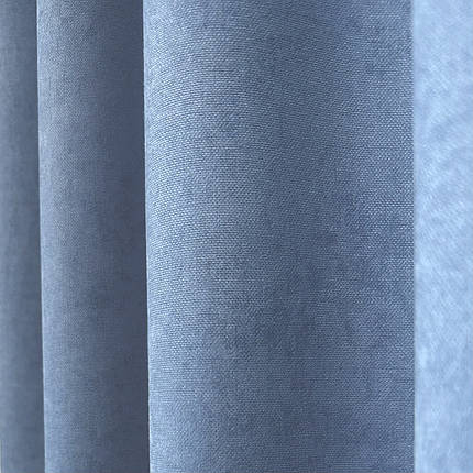 Готові штори однотонні Мікровелюр голубой, фото 2