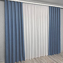 Готові штори однотонні Мікровелюр голубой, фото 4