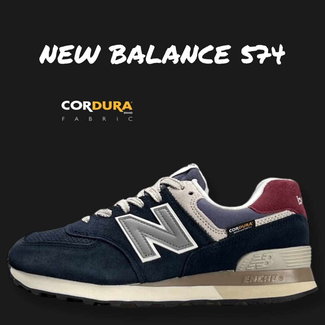 Жіночі замшеві кросівки New Balance 574 Navy Wine, кеди The New біленс замша текстиль сині. 37