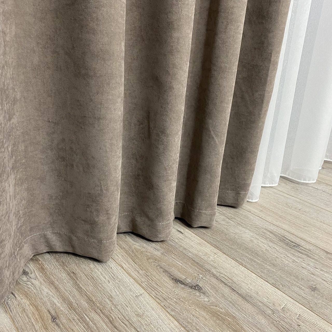 Штора мікровелюр (Petek) мокко №341