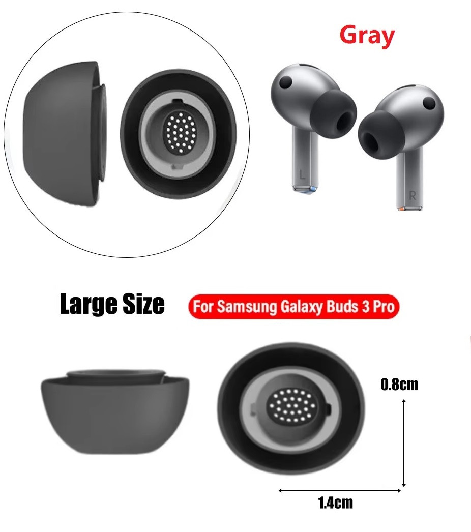Оригінальні амбушури Samsung Galaxy Buds 3 Pro Buds3 Pro SM-R630 розмір L великі сірі, фото 1