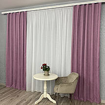 Готові штори однотонні Мікровелюр рожевий, фото 3