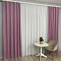 Готові штори однотонні Мікровелюр рожевий, фото 4