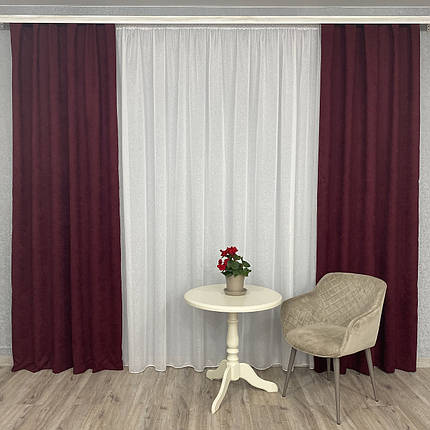 Готові штори однотонні Мікровелюр крем, фото 1