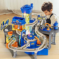 Дитячий ігровий автотрек для хлопчика з машинками автоматичним підйомником підсвічуванням і мелодією