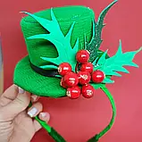Гостролист Капелюшок Капелюх з гостролистом Шляпка гостролист Шляпка на обручі Обруч шляпа для дівчинки, фото 3