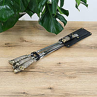 Набір шампурів ручної роботи для шашликів і барбекю бронза плоский шампур Гранд Презент НШ008ЯОБ