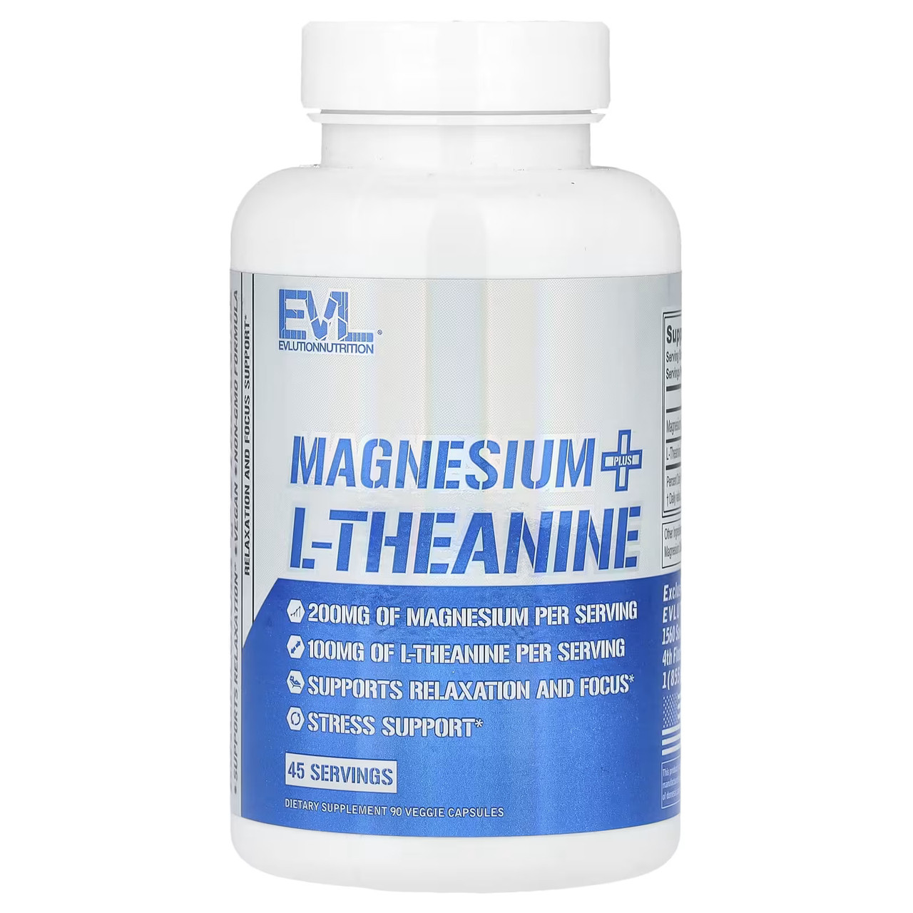 Магній та L-теанін Evlution Nutrition Magnesium + L-Theanine 90 caps