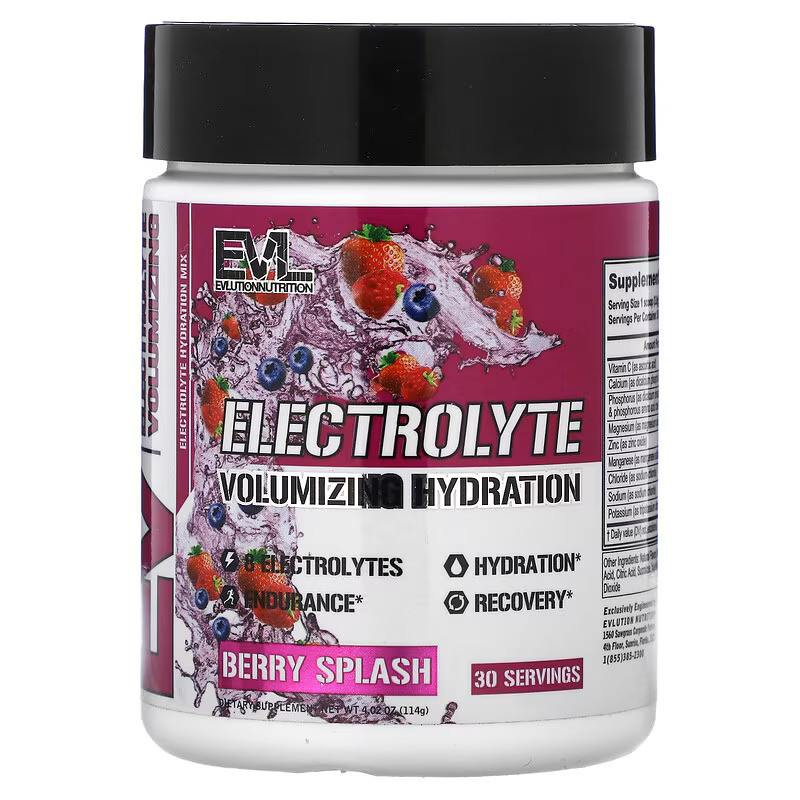 Електроліти Evlution Nutrition Electrolyte Volumizing Hydration 114 g (Berry Splash)