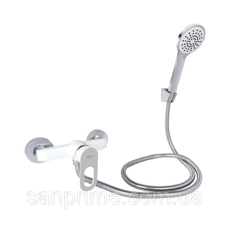 Змішувач для душу Lidz Latwa 010 (з душовим гарнітуром) (k40) LDLAT010WHI45426 White, фото 1