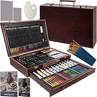 Набір для малювання в дерев'яній валізі — 129 предметів Maaleo 21644