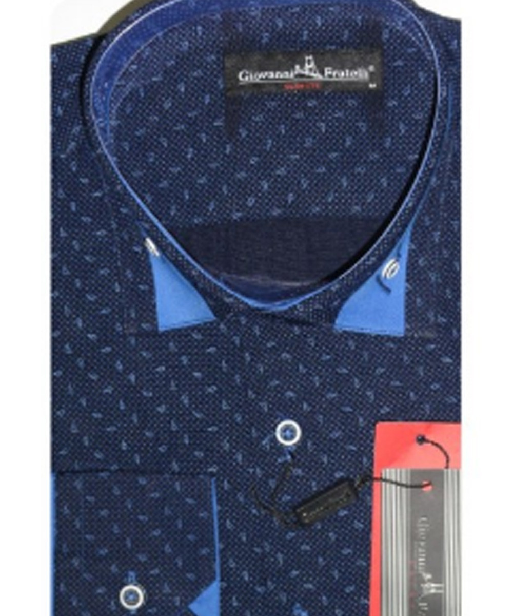 Сорочка чоловіча Giovanni Fratelli 2522-CR синя