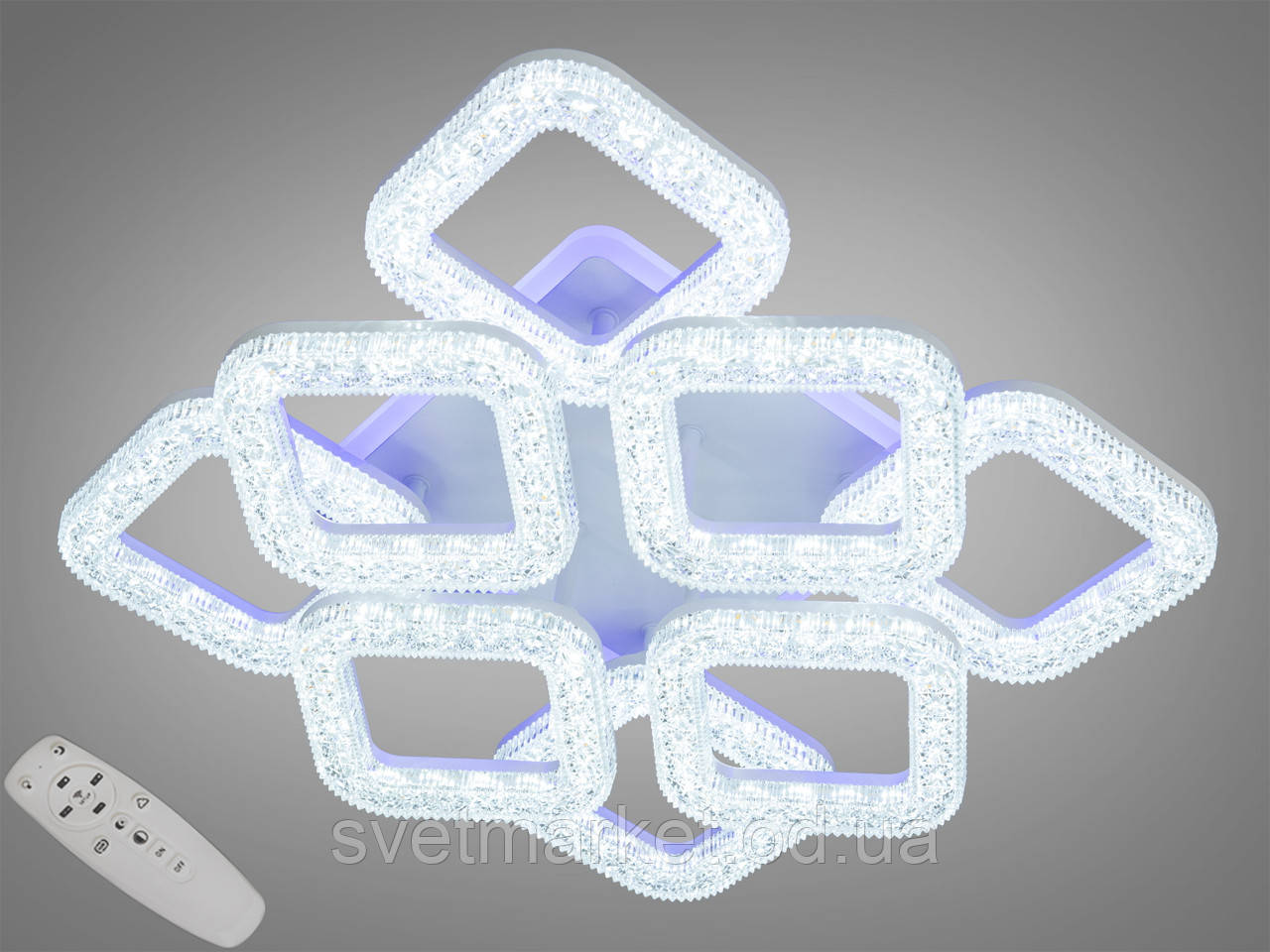 Стельова світлодіодна люстра з димером S2205/4+4WH LED 3color dimmer, фото 1