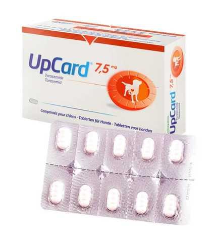 АпКард 7,5 мг, 10 табл., UpCard Vetquinol (Франція) при серцевій недостатності у собак