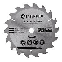 Диск для деревини з твердосплавними напайками 185*20*1.5 мм, 18Т INTERTOOL CT-3040