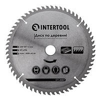 Диск для деревини з твердосплавними напайками 230*30*1.6 мм, 60Т INTERTOOL CT-3047